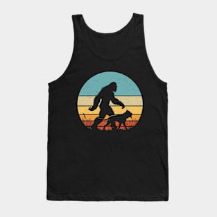 Bigfoot Sasquatch Walking Neapolitan Mastiff Dog Vintage Hiking Dog Tank Top